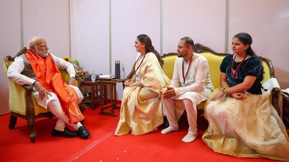 Ambrish Kellkar and family in a meeting with the Hon'ble Prime Minister of India, May 2026